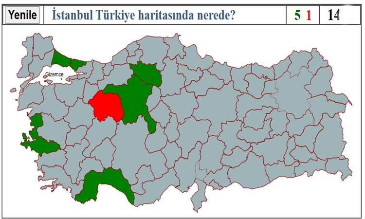 Türkiye haritasında ilelrimiz (şehrler)