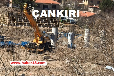 Çankırı Merkezde, Aşiyan Köprülü Kavşak’ın Ayakları Yükselmeye Başladı