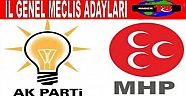 İl İlçe Ak Parti ve MHP İl Genel Meclis Adayları 